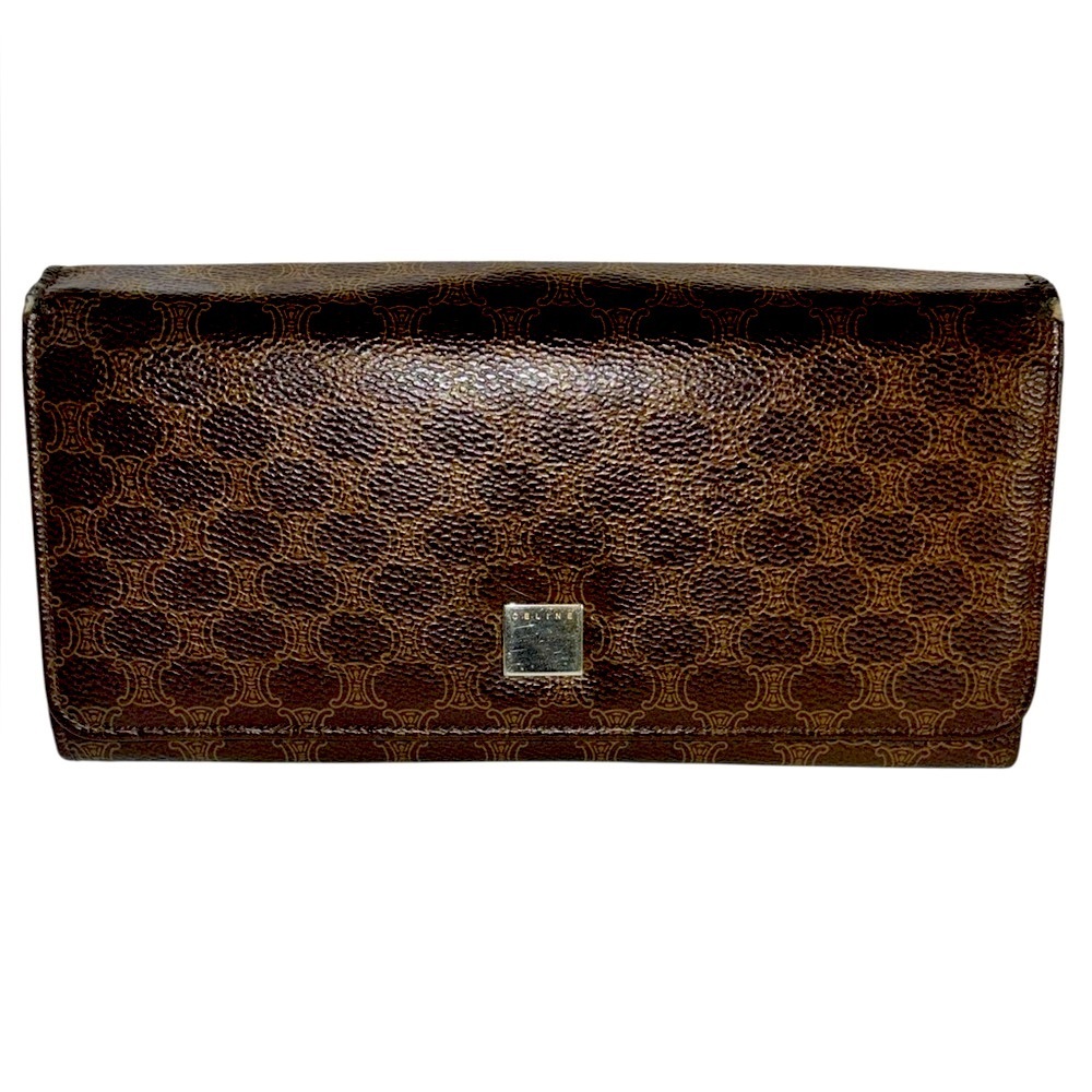 Vintage Céline Macadam Wallet Brown Triomphe Canvas & Leather